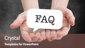  Presentation with direction direct mail campaign written - Audience pleasing PPT theme consisting of faq written on a speechbubble backdrop and a coral colored foreground