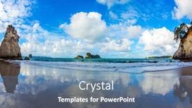  Presentation with ocean wave - PPT theme enhanced with far-end-of-the-earth background and a seafoam green colored foreground