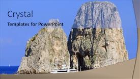  Presentation with europe - PPT theme with faraglioni-cliffs-capri-italy-europe background and a light blue colored foreground