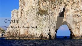  Presentation with europe - Cool new presentation theme with faraglioni-cliffs-capri-italy-europe backdrop and a mint green colored foreground