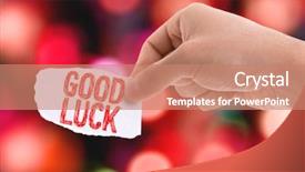  Presentation with good luck - PPT theme having farewell 2016 - piece of paper background and a coral colored foreground