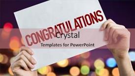  Presentation with congratulations - Cool new slides with farewell invitation - congratulations placard with night lights backdrop and a coral colored foreground