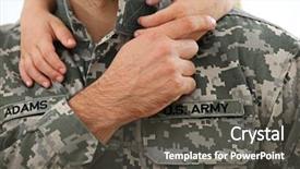  Presentation with farewell - Theme enhanced with farewell - soldier reunited with his family background and a dark gray colored foreground