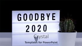  Presentation with farewell - Presentation design with farewell-to-a-bad-year background and a light blue colored foreground