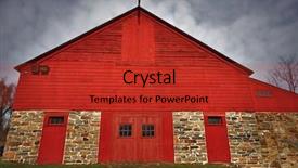  Presentation with barn wood - Beautiful presentation featuring farm cow chicken - wide angle view of historic backdrop and a red colored foreground