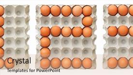  Presentation with farm - Presentation design consisting of farm egg forming text 123 background and a coral colored foreground