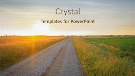  Presentation with farm equipment - Slide deck with farm-equipment-on-dirt-road background and a lemonade colored foreground