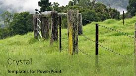  Presentation with misty - Slide set enhanced with farm-fence-on-misty-mountain background and a gold colored foreground
