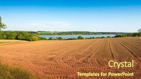 Presentation with farm - Theme having farm field by the sea background and a tawny brown colored foreground