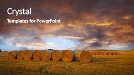  Presentation with christian harvest - Cool new theme with farm fields - field after harvest and dramatic backdrop and a tawny brown colored foreground