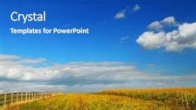  Presentation with corn fields - Colorful presentation theme enhanced with farm fields on soybeans backdrop and a teal colored foreground