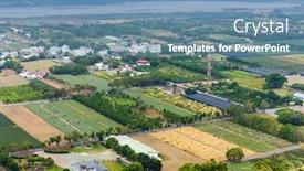  Presentation with farm - Cool new PPT layouts with farm-from-top-in-tai backdrop and a teal colored foreground