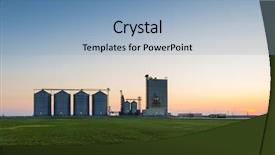  Presentation with farm - PPT layouts featuring farm grain silos for agriculture background and a light blue colored foreground