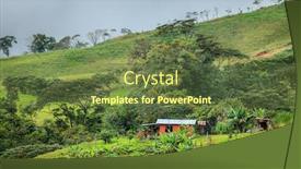  Presentation with farm house - Amazing theme having farm-house-at-the-foot backdrop and a tawny brown colored foreground