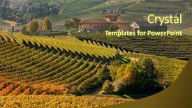  Presentation with farm - Theme enhanced with farm houses and autumnal vineyards background and a tawny brown colored foreground