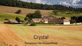  Presentation with tank farm - Presentation theme featuring farm in cotswolds - british countryside background and a yellow colored foreground