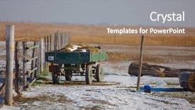  Presentation with winter farm - Cool new slides with farm in winter ith cart backdrop and a gray colored foreground