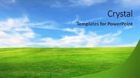  Presentation with land - Colorful slides enhanced with farm land - field on a background backdrop and a light blue colored foreground