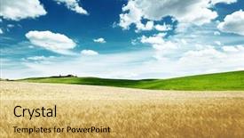  Presentation with italy america - Colorful presentation theme enhanced with farm landscape - barley hills tuscany italy backdrop and a yellow colored foreground