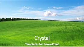  Presentation with farm - Cool new slides with farm landscape - green field and blue sky backdrop and a tawny brown colored foreground