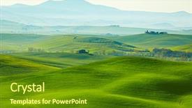  Presentation with tuscany - Slides featuring farm landscape - morning on countryside in tuscany background and a tawny brown colored foreground