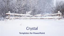  Presentation with old rusty pipe - Cool new slide deck with farm landscape - old rough rustic fence made backdrop and a sky blue colored foreground