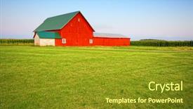  Presentation with barn - Beautiful slides featuring farm landscape - red barn backdrop and a gold colored foreground