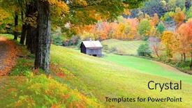  Presentation with clear sunny day rural landscape - Audience pleasing presentation consisting of farm landscape in rural vermont backdrop and a  colored foreground