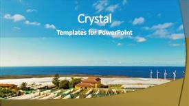  Presentation with electricity - Colorful slide deck enhanced with turbines generating electricity near lighthouse backdrop and a teal colored foreground