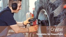  Presentation with mechanic - PPT layouts consisting of farm-machine-mechanic-working background and a coral colored foreground