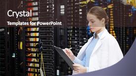  Presentation with farm management - Slides having farm management - female technician or expert background and a tawny brown colored foreground