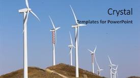  Presentation with electricity - Presentation enhanced with farm of generators electricity to wind background and a teal colored foreground