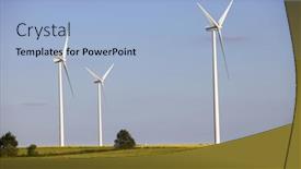  Presentation with farm - Slides with farm-of-windturbines background and a light blue colored foreground