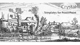  Presentation with canal - Theme having farm-on-a-canal-near background and a white colored foreground