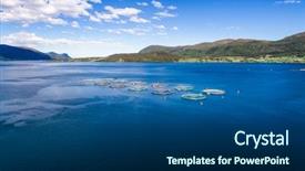  Presentation with aerial - Slides consisting of farm salmon fishing in norway background and a ocean colored foreground