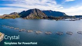  Presentation with salmon - Beautiful presentation design featuring farm salmon fishing in norway norway is the biggest producer of farmed salmon in the world with more than one million tonnes produced each year backdrop and a ocean colored foreground