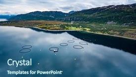  Presentation with norway - Colorful presentation theme enhanced with farm salmon fishing in norway backdrop and a ocean colored foreground