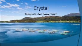  Presentation with farm - PPT theme having farm salmon fishing in norway background and a light blue colored foreground