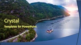  Presentation with salmon - Amazing PPT layouts having farm salmon fishing in norway backdrop and a tawny brown colored foreground