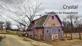  Presentation with old farm - Slides having farm scene featuring old purple background and a sky blue colored foreground