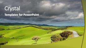  Presentation with new zealand silver fern black - Cool new PPT theme with farm scenery - new zealand landscape backdrop and a gray colored foreground