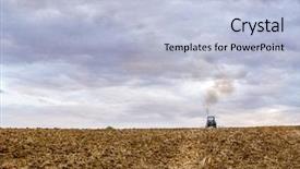  Presentation with tractor - Presentation enhanced with farm tractor harrowing arable field background and a light blue colored foreground