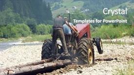  Presentation with tractor - Slides consisting of horse drug - farm tractor hauling logs background and a seafoam green colored foreground