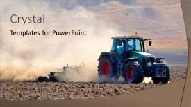  Presentation with tractor - Colorful slide set enhanced with coloured glass beer bottles isolated on white backdrop and a gold colored foreground