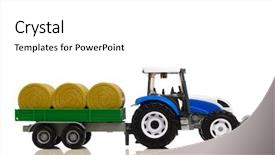  Presentation with tractor - Beautiful slides featuring farm tractor toy with hay backdrop and a white colored foreground