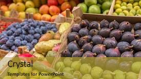  Presentation with italian - Presentation with farm vegetables - fruits in boxes for sale background and a gold colored foreground