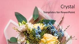  Presentation with colourful flower - Theme having farm wedding - beautiful colourful flower bouquet background and a lemonade colored foreground