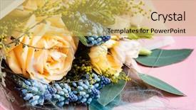  Presentation with colourful flower - Slide deck consisting of farm wedding - beautiful colourful flower bouquet background and a yellow colored foreground