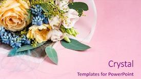  Presentation with colourful flower - Beautiful theme featuring farm wedding - beautiful colourful flower bouquet backdrop and a lemonade colored foreground