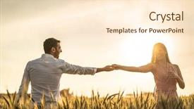  Presentation with romantic love - Slide deck featuring farm wedding - romantic couple on a love background and a cream colored foreground